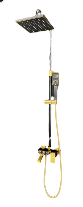 Mazu Cobra Copper & Black Shower Pipe Set w/ Shower Handle & Spout WR-F-1001