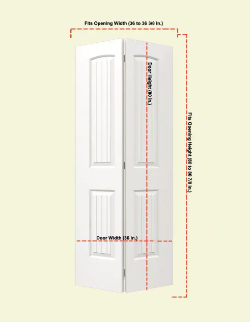 JeldWen Santa Fe 36x80 Bifold Interior Door Primed  JW020