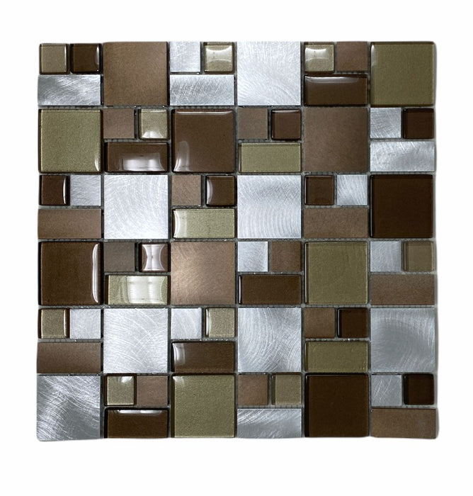 Mosaic Metallico Brown 12"x12" Sheet 1 sqft / piece