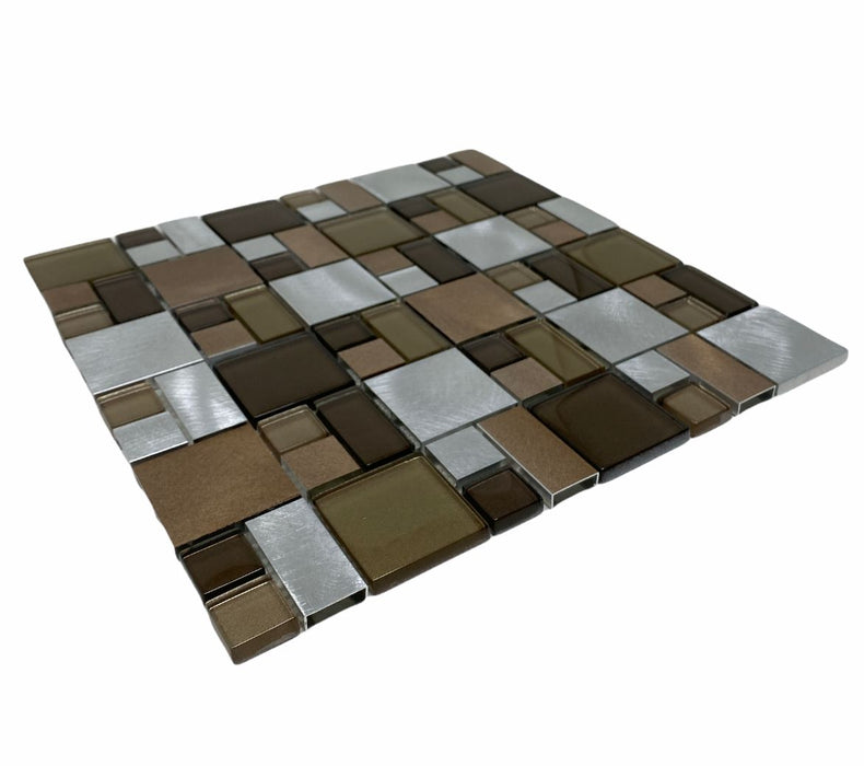Mosaic Metallico Brown 12"x12" Sheet 1 sqft / piece