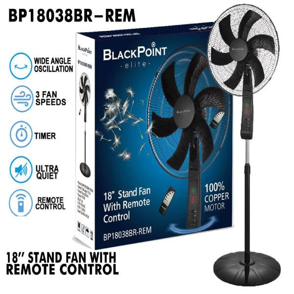 Blackpoint Elite 18" Standing Fan w/ Remote BP18038BR-REM