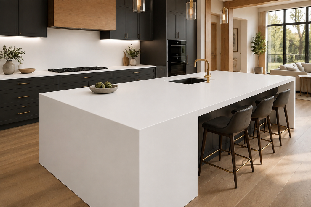 Pure White 80 x 260 x 15mm (31.49" x 102.36") Sintered Stone Slab  86M068-QP15XB