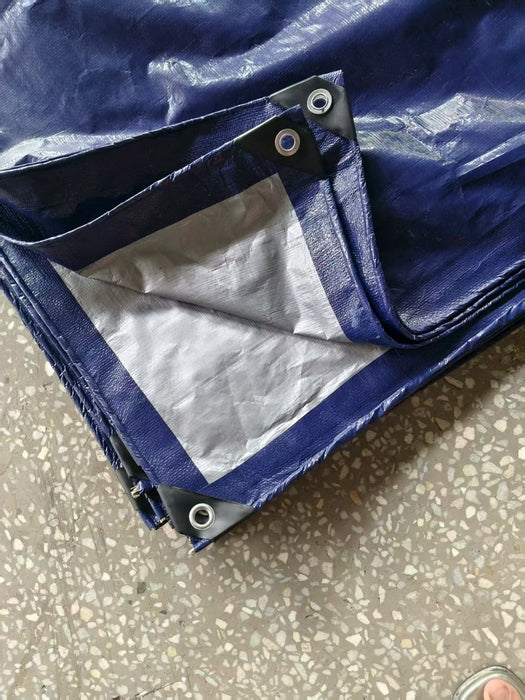 ABL Tarpaulin Dark Blue & Silver 10x12 LSS1040