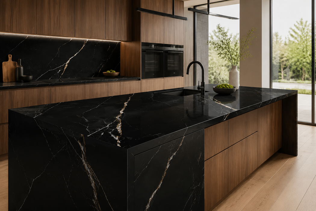 Black Golden 80 x 260 x 15mm (31.49" x 102.36") Sintered Stone Slab