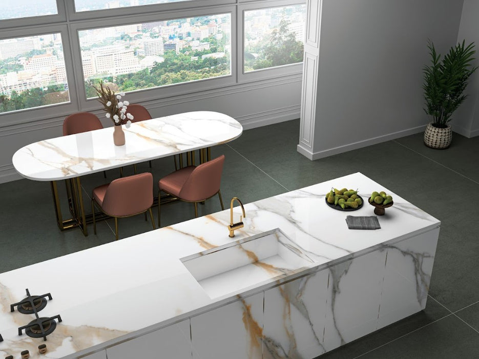 Calacatta Imperio 80x240 (31.49" x 94.4") Porcelain Slab 15mm Thick  20.66 sqft/f