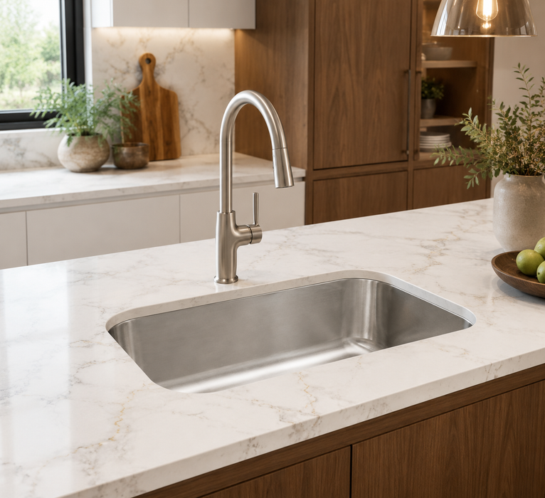 Vesta Undermount Single Kitchen Sink 23”Wx 18”L x 8" Deep 2318-8