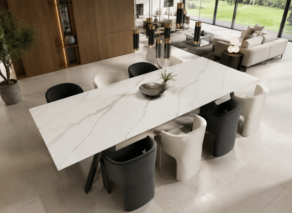 Alice White 80 x 260 x 15mm (31.49" x 102.36") Sintered Stone Slab  TX82615L28