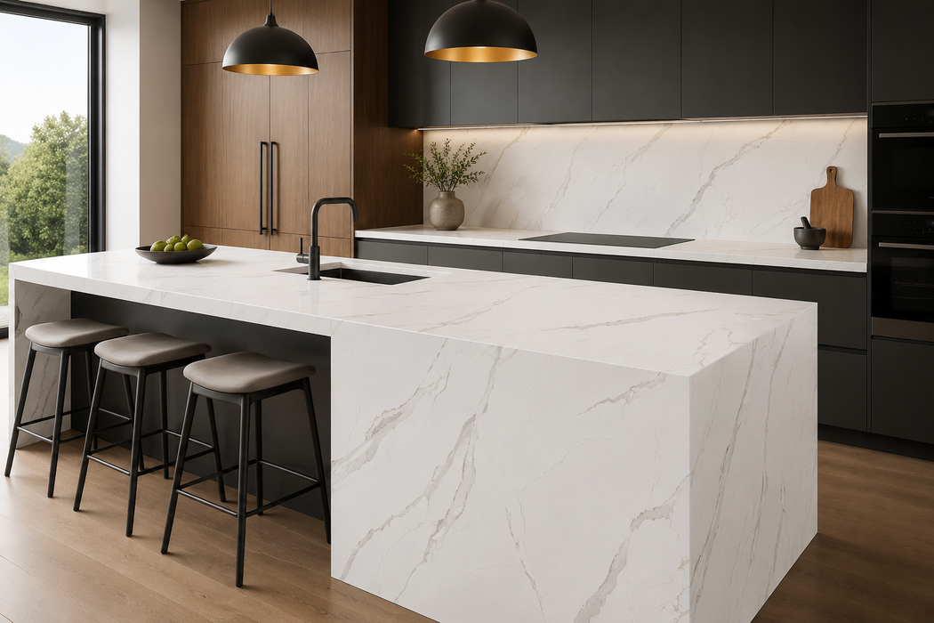 Alice White 80 x 260 x 15mm (31.49" x 102.36") Sintered Stone Slab  TX82615L28