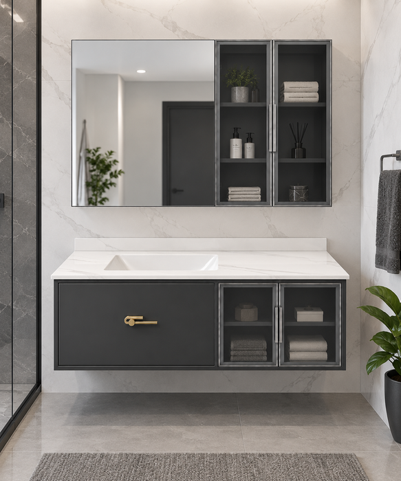 Padua 120cm (47.2") Vanity w/ LED Mirror Cabinet