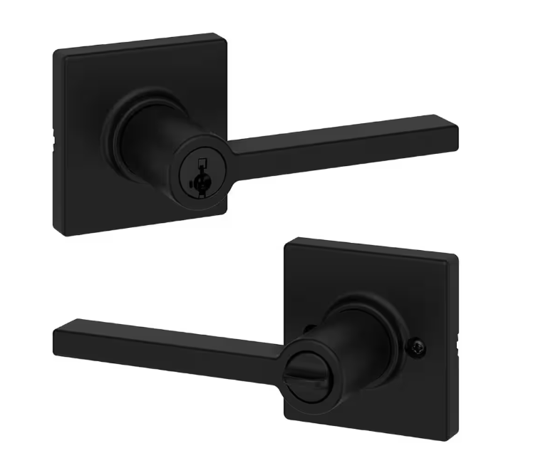 Kwikset Casey Lever Entry Lock Matte Black 94050-679