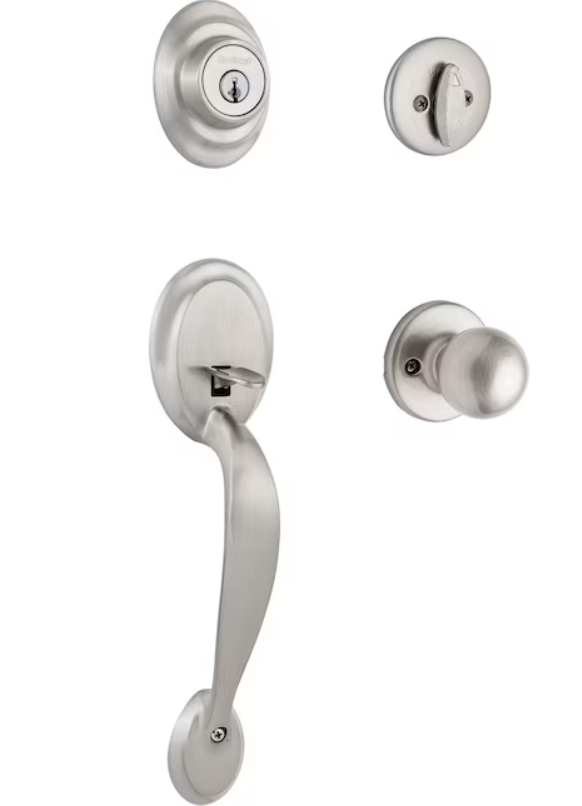 Kwikset Dakota Single Main Entrance Handleset Lock Satin Nickel