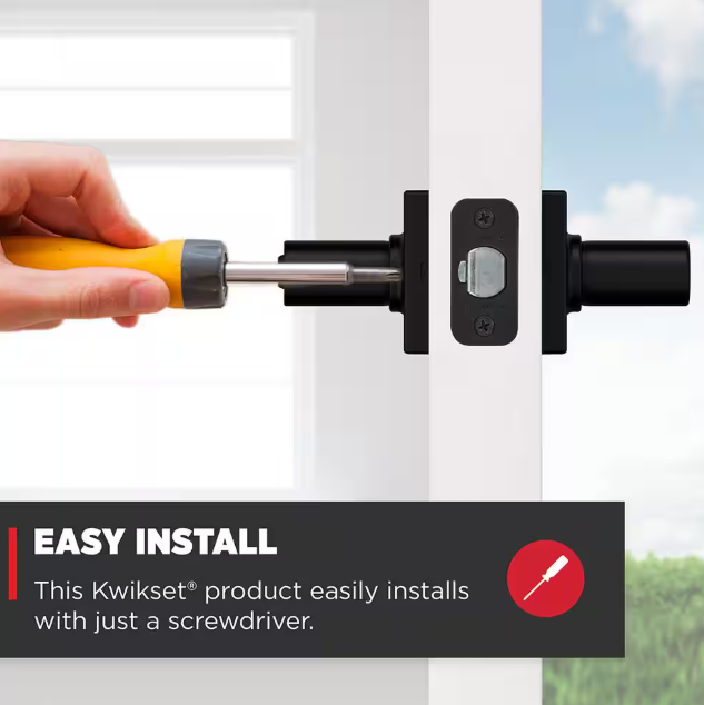 Kwikset Casey Lever Entry Lock Matte Black 94050-679