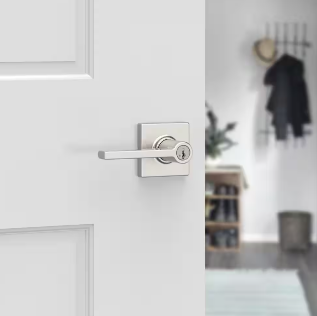 Kwikset Casey Lever Entry Lock Satin Nickel 94050-678