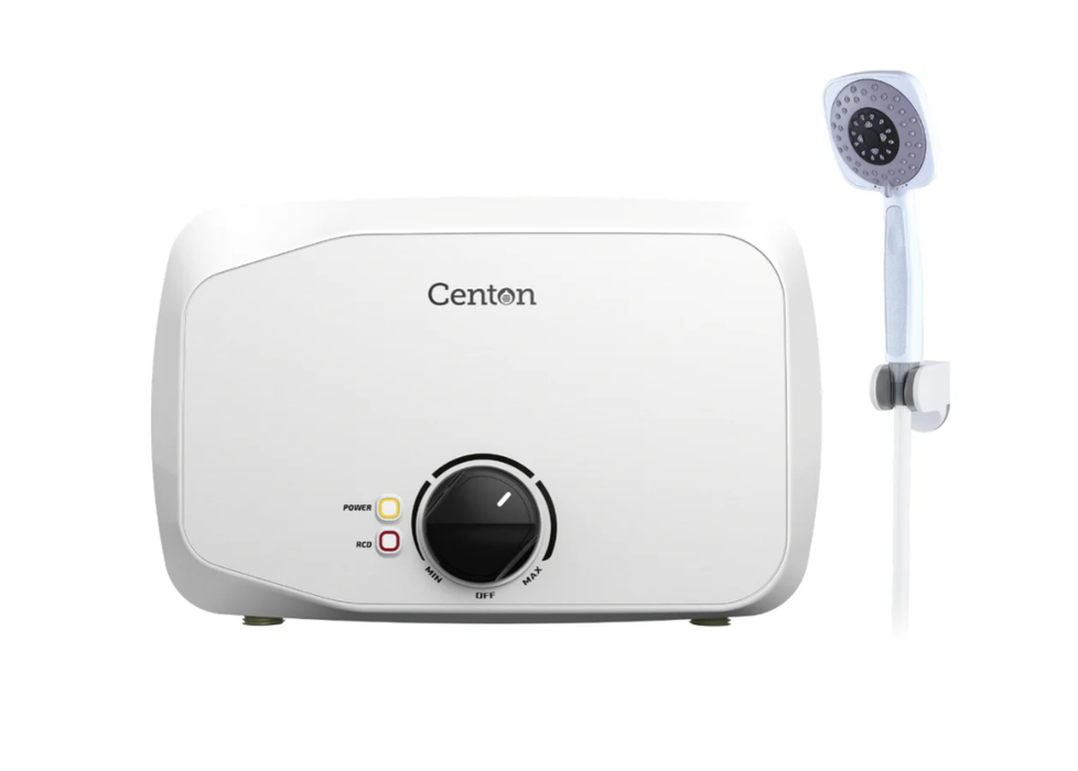 Centon White 4Kw Tankless Instant Water Heater w/Shower Bracket 110V OX262E-40SB