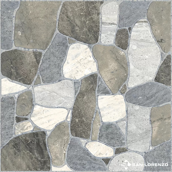 Rockstone Gris 45x45 (17.7"x17.7") Ceramic Floor Tile 11PPB 2.18 sqft/p