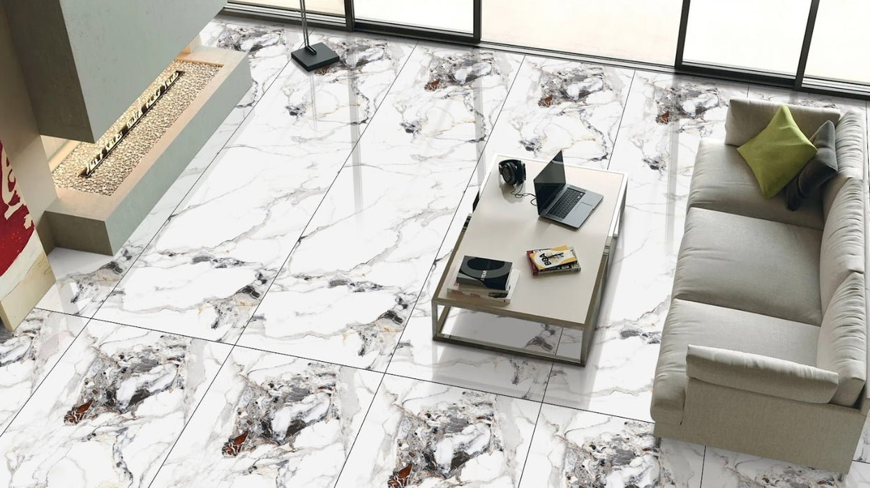 Spanish White 80x240 (31.49" x 94.4") Porcelain Slab 15mm Thick 20.66 sqft/f