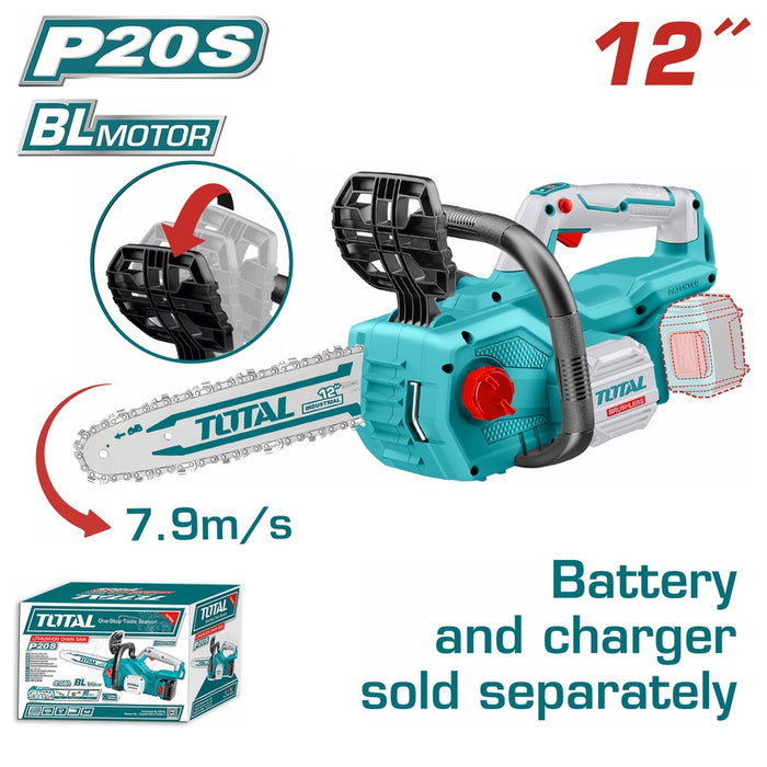 Total 12" Chainsaw 20V Battery Powered 20V TGSLI20128