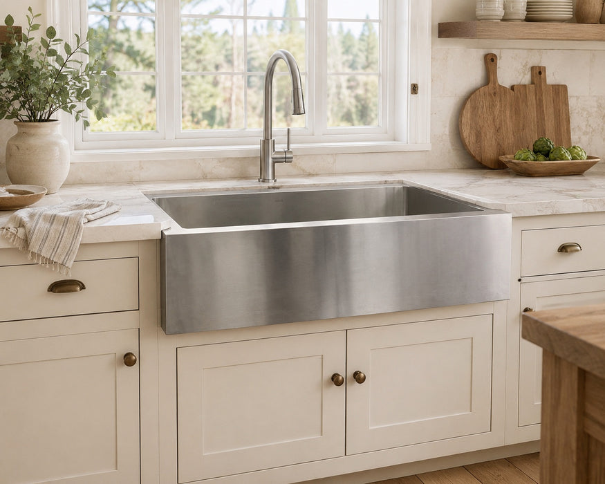 Vesta Handmade Single Stainless Steel Apron Kitchen Sink AP3321SB