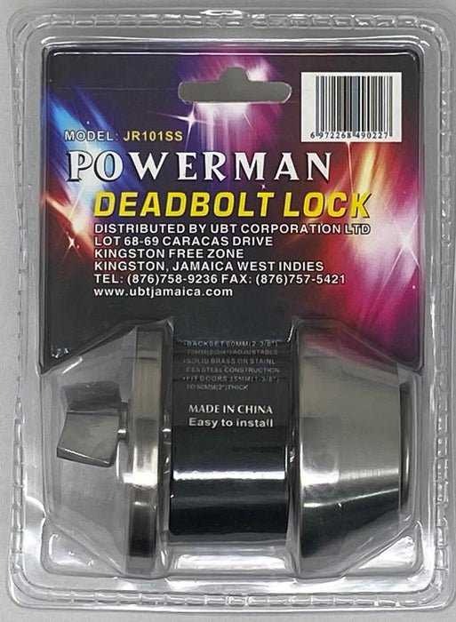 Powerman Deadbolt Single Stainless Steel JR101SS