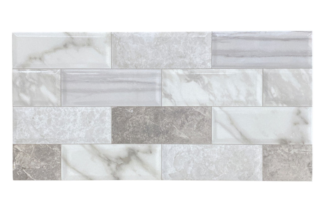 Marble Brick Blanco 25x50 (10"x20") Ceramic Floor Tile 16PPB 1.35sqft/p