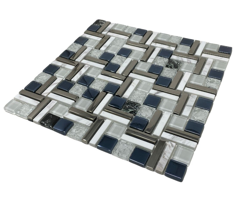 Mosaic Domino BW 12"x12" Sheet 1 sqft / piece
