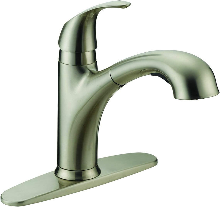 Ez-Flo Pull-Out Spray Kitchen Faucet Brushed Nickel 10204