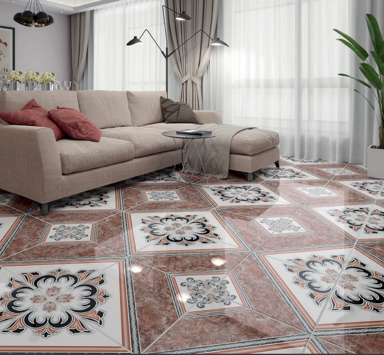 PD-35700 Geometric Brown 45x45 (18"x18") Ceramic Floor Tile PPB 2.18 sqft/p