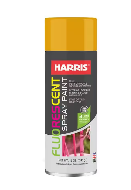 Harris Fluorescent Orange Spray Paint 12oz  H-38199