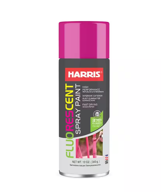 Harris Fluorescent Pink Spray Paint 12oz H-38200