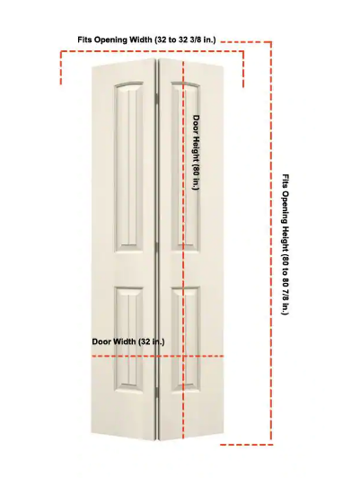 JeldWen Santa Fe 32x80 BiFold Interior Door Primed JW019