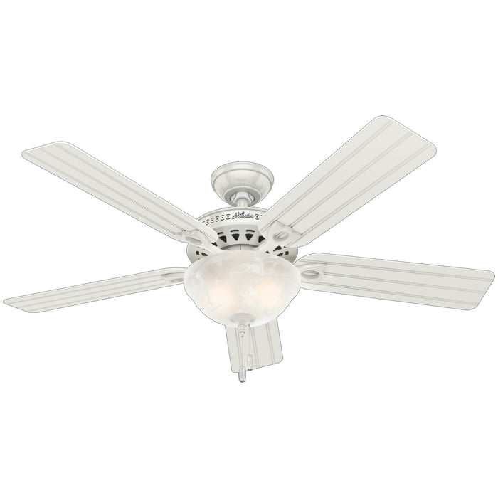 Hunter 52" Beachcomber White Ceiling Fan w/ Light 53122