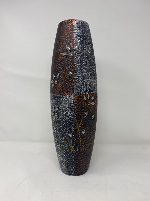 Silver & Bronze Ceramic Vase 859-4001