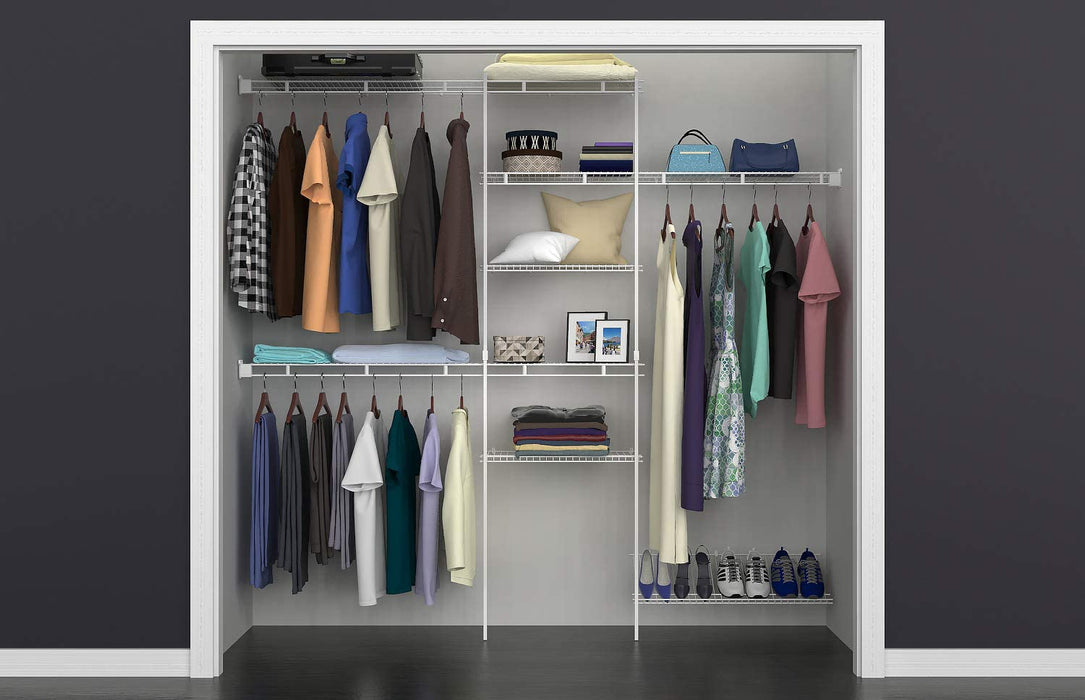 ClosetMaid 5ft - 8ft White Complete Closet Organizing Kit 1608